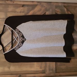 Maurices, Small, Embellished Black and White Top